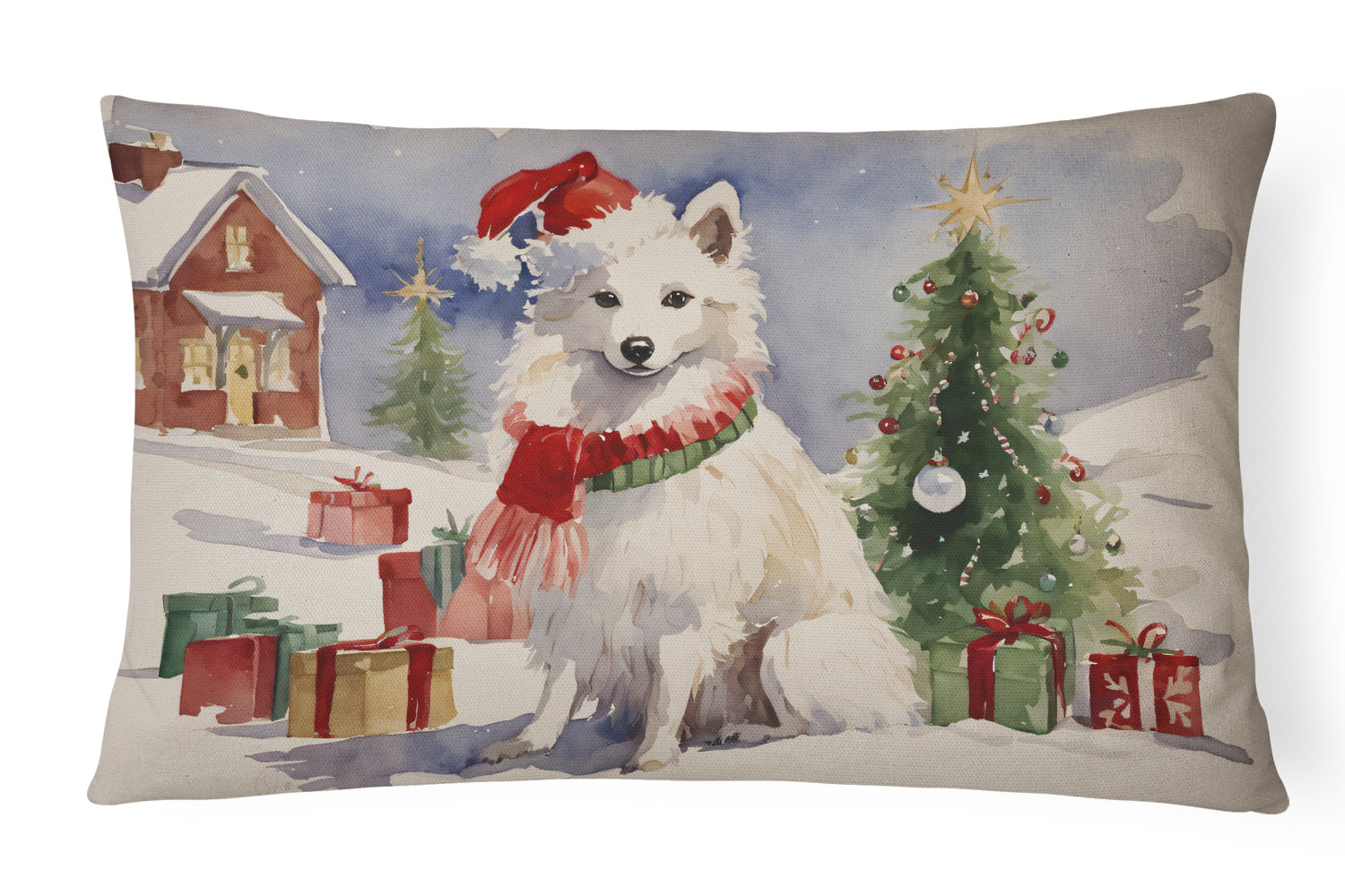 Buy this American Eskimo Christmas Throw Pillow