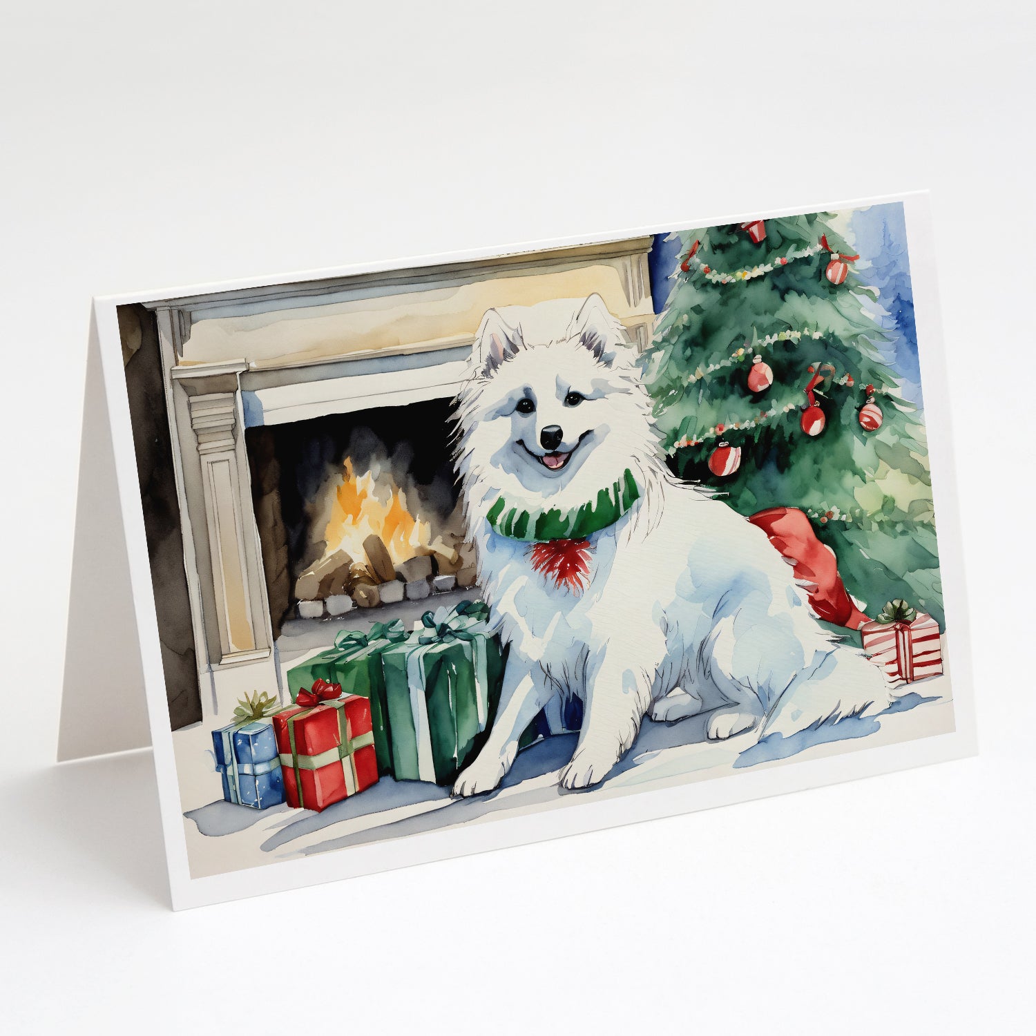 Buy this American Eskimo Christmas Greeting Cards Pack of 8