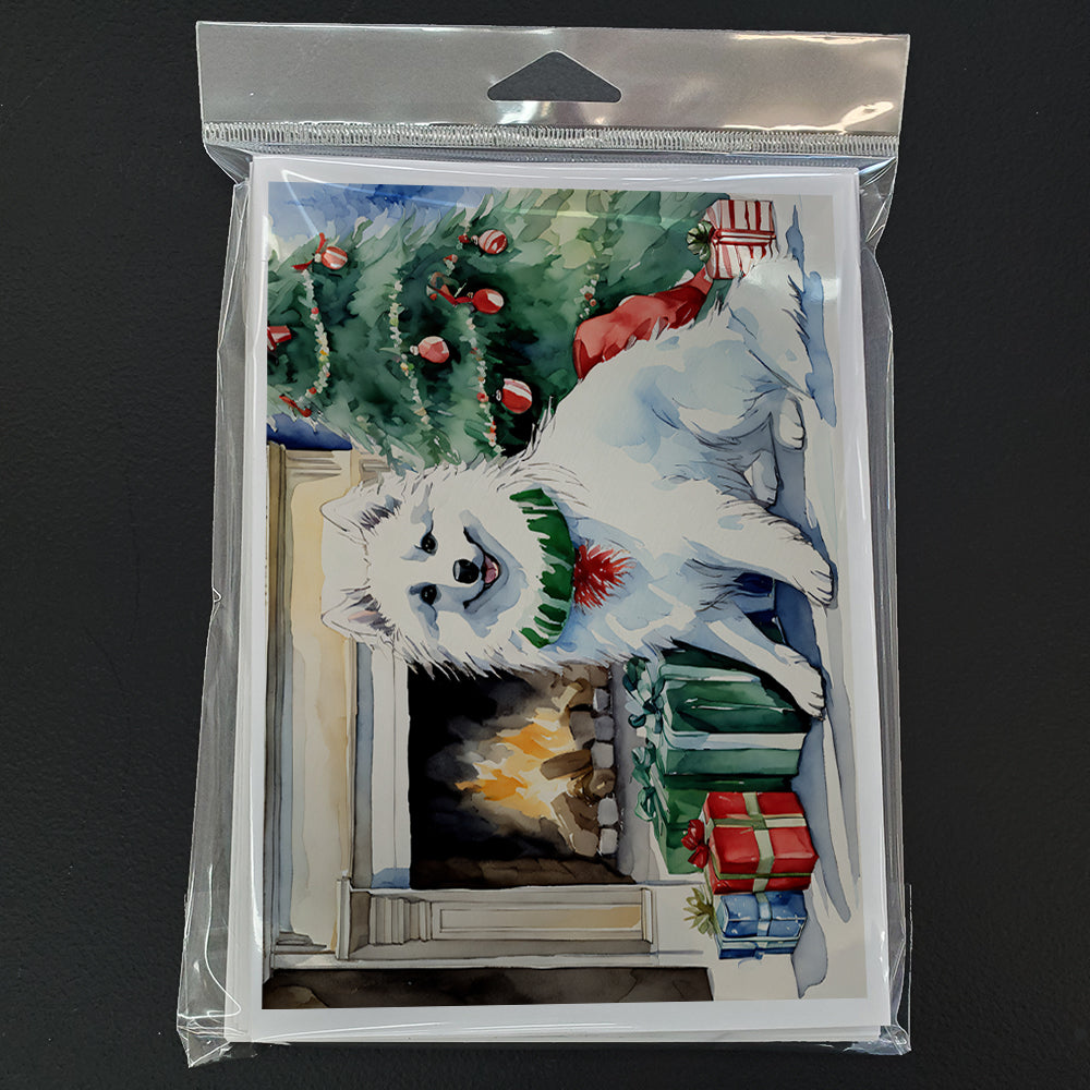 American Eskimo Christmas Greeting Cards Pack of 8