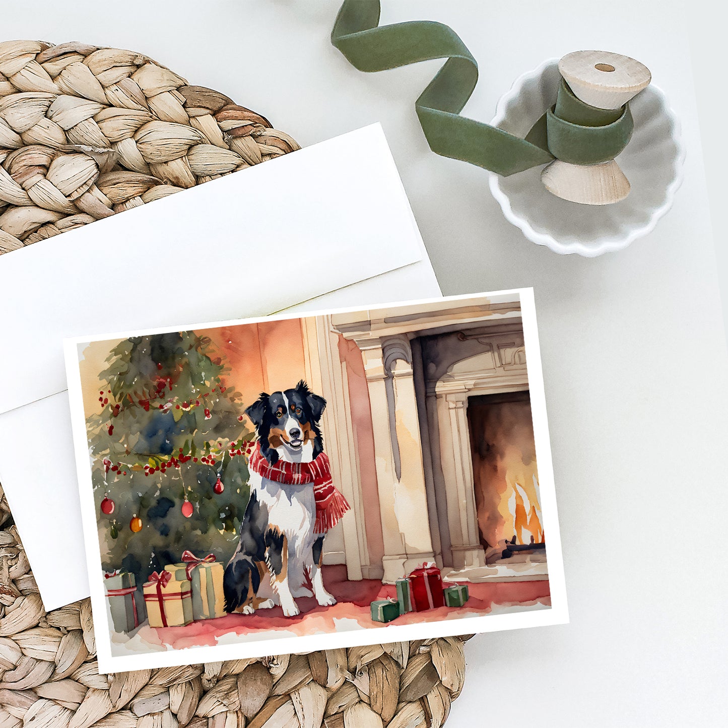 Australian Shepherd Christmas Greeting Cards Pack of 8