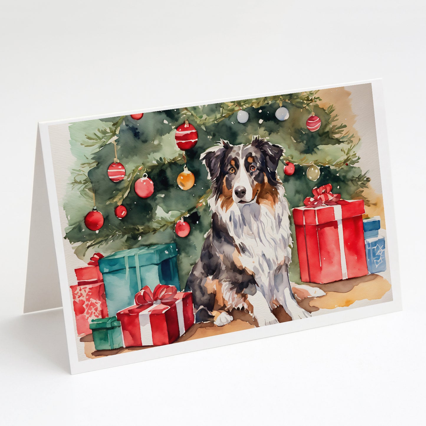 Buy this Australian Shepherd Christmas Greeting Cards Pack of 8