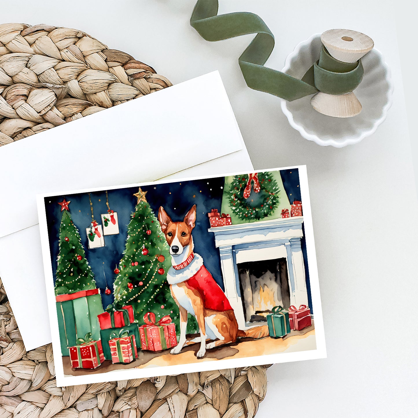 Basenji Christmas Greeting Cards Pack of 8