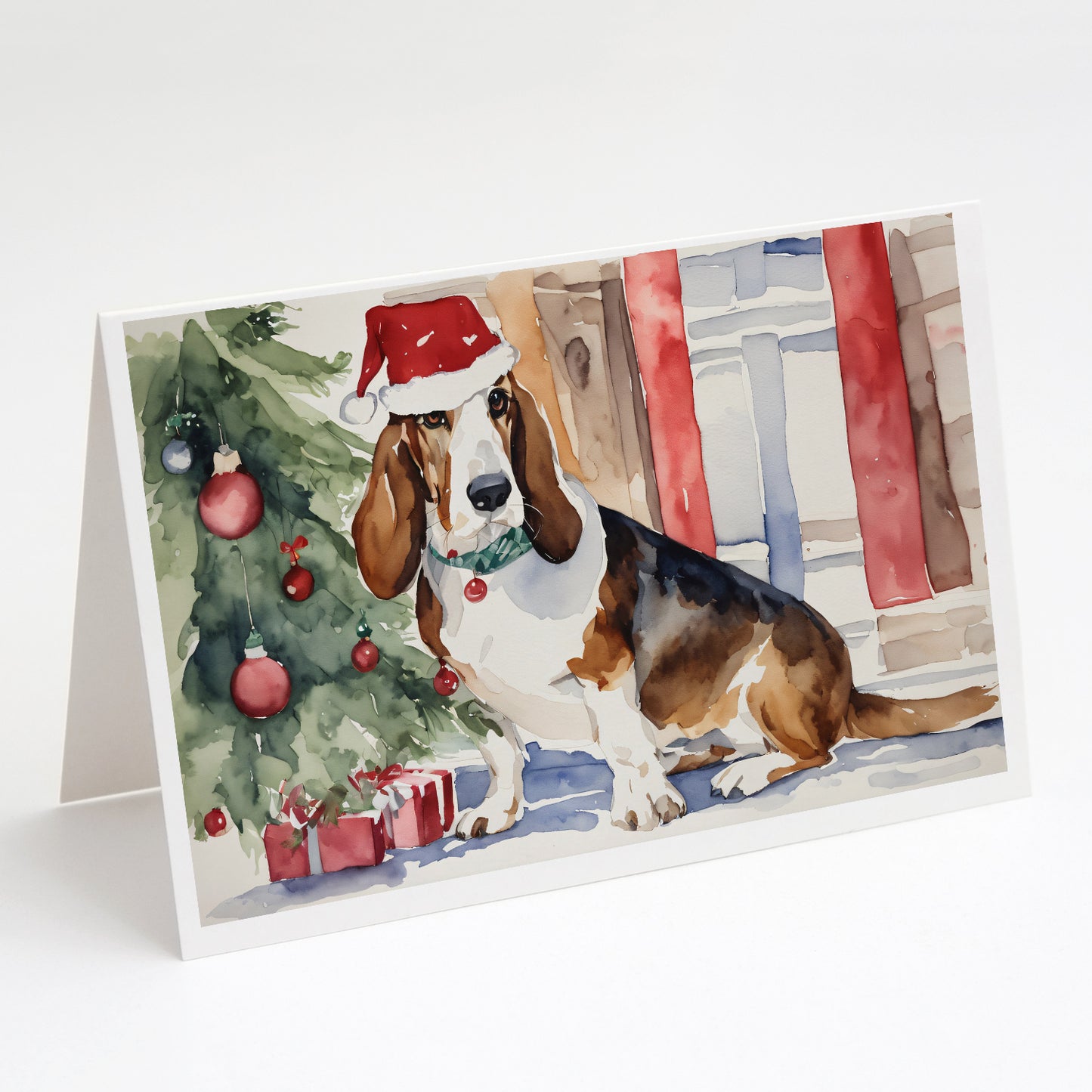 Buy this Basset Hound Christmas Greeting Cards Pack of 8