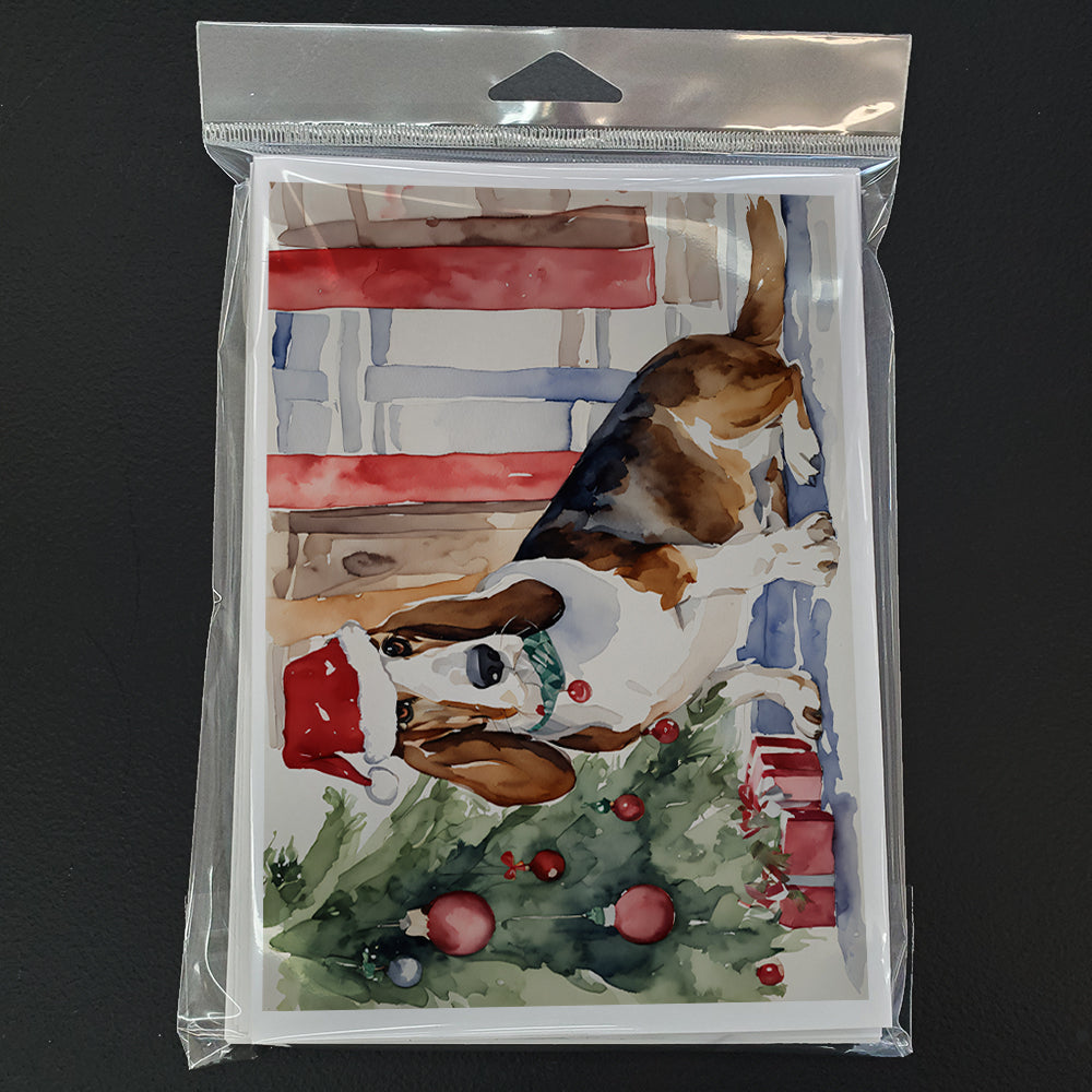 Basset Hound Christmas Greeting Cards Pack of 8