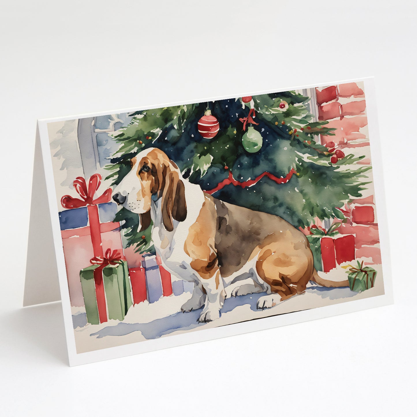 Buy this Basset Hound Christmas Greeting Cards Pack of 8