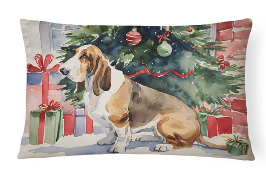 Buy this Basset Hound Christmas Throw Pillow