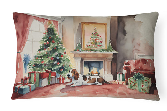 Buy this Basset Hound Christmas Throw Pillow