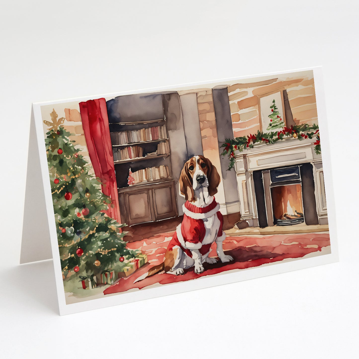 Buy this Basset Hound Christmas Greeting Cards Pack of 8