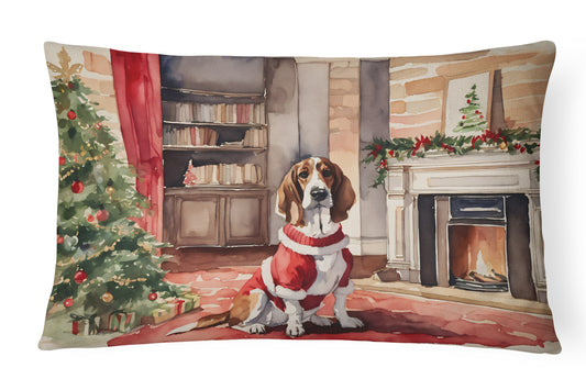 Buy this Basset Hound Christmas Throw Pillow