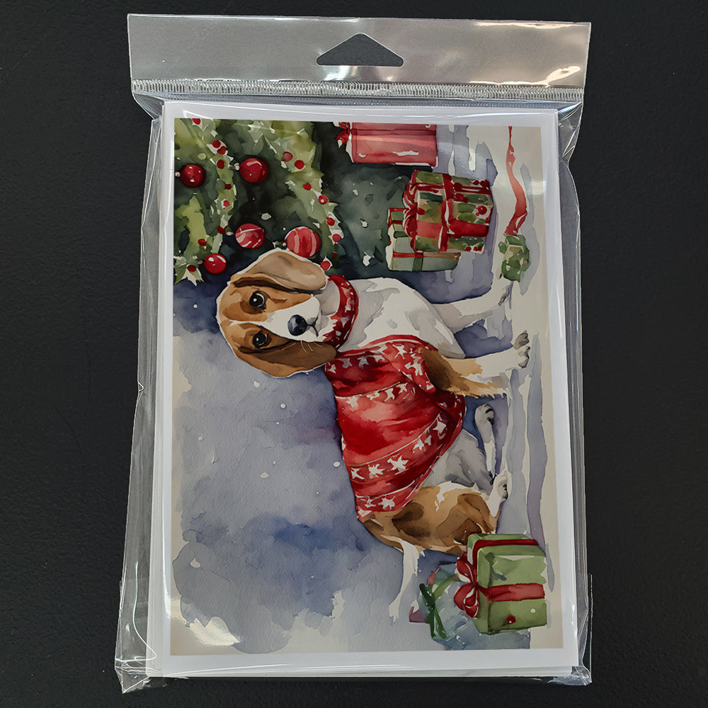 Beagle Christmas Greeting Cards Pack of 8