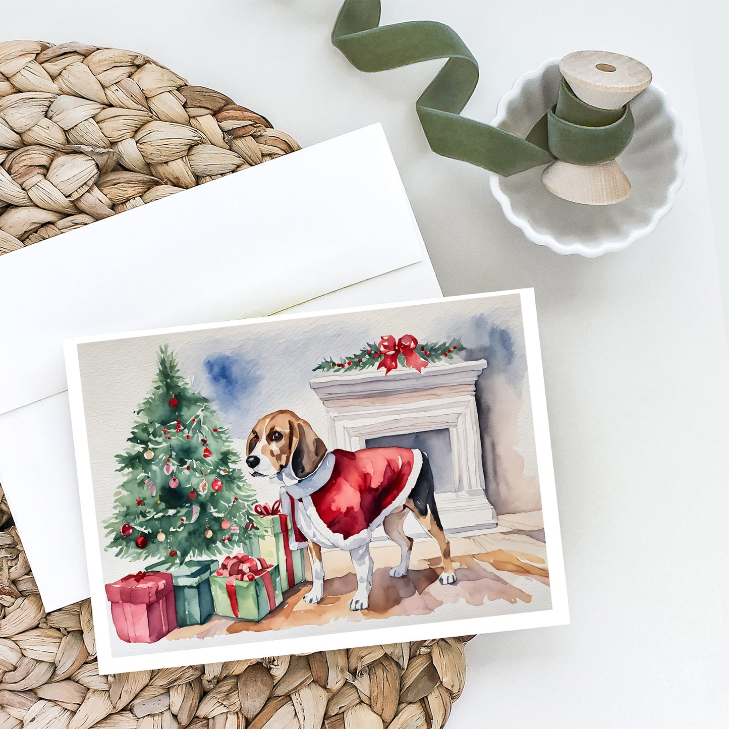 Beagle Christmas Greeting Cards Pack of 8
