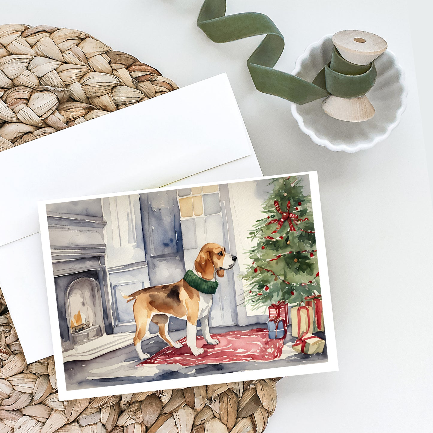 Beagle Christmas Greeting Cards Pack of 8