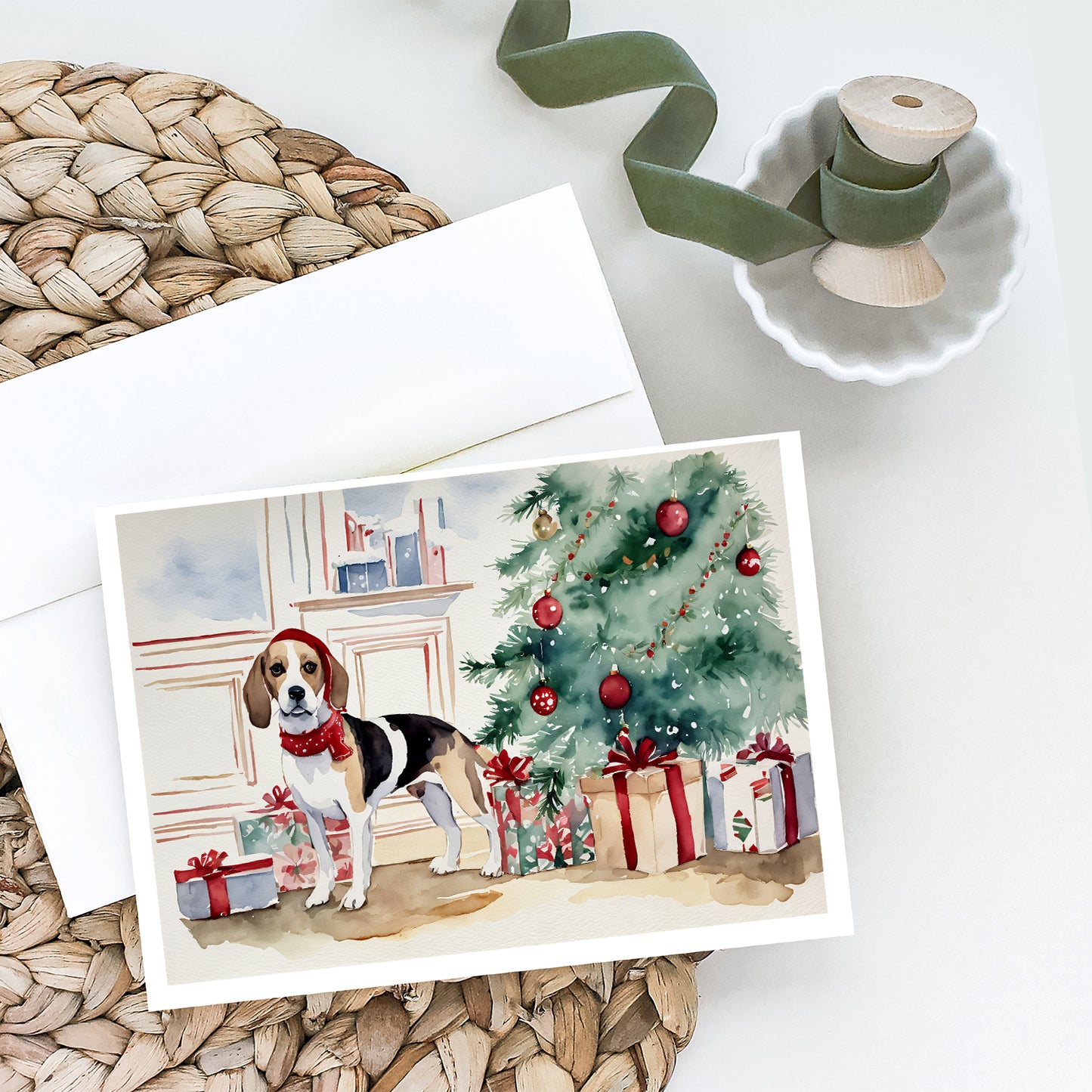 Beagle Christmas Greeting Cards Pack of 8