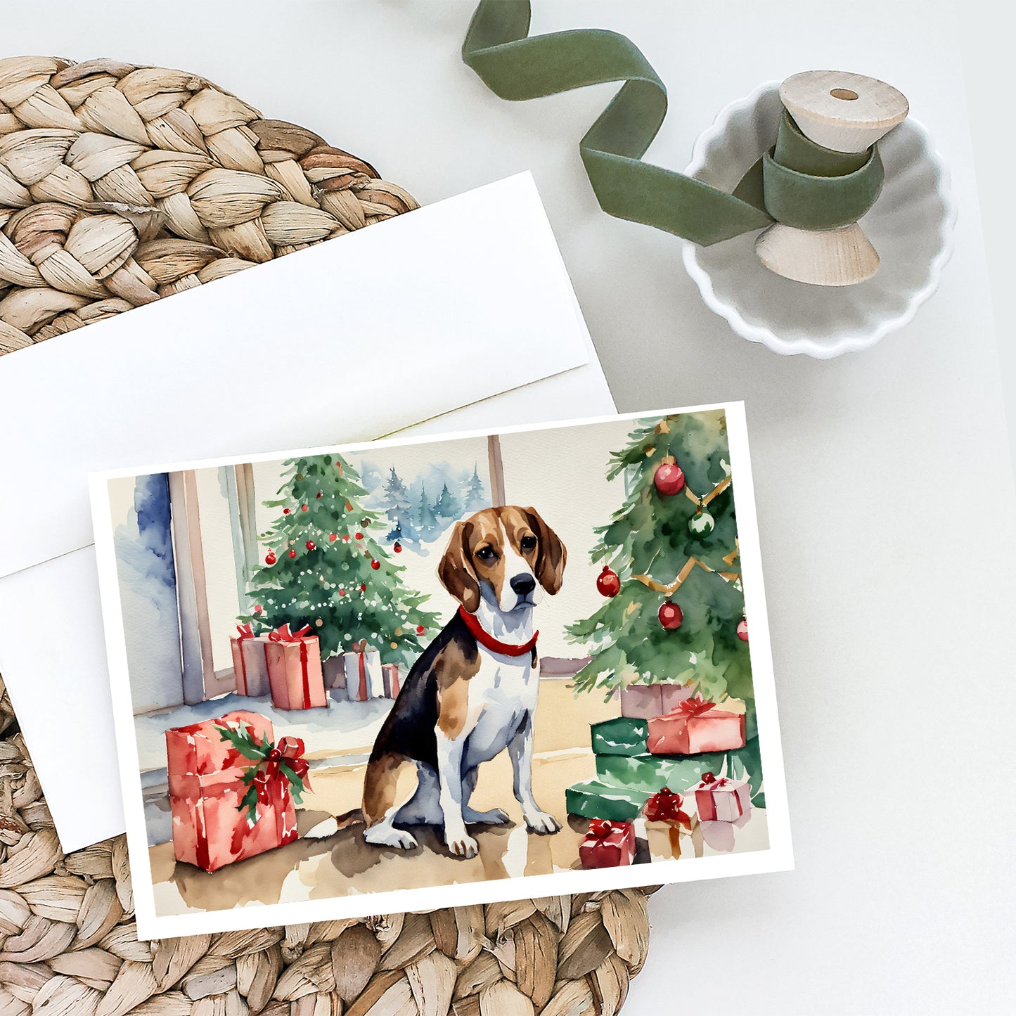 Beagle Christmas Greeting Cards Pack of 8