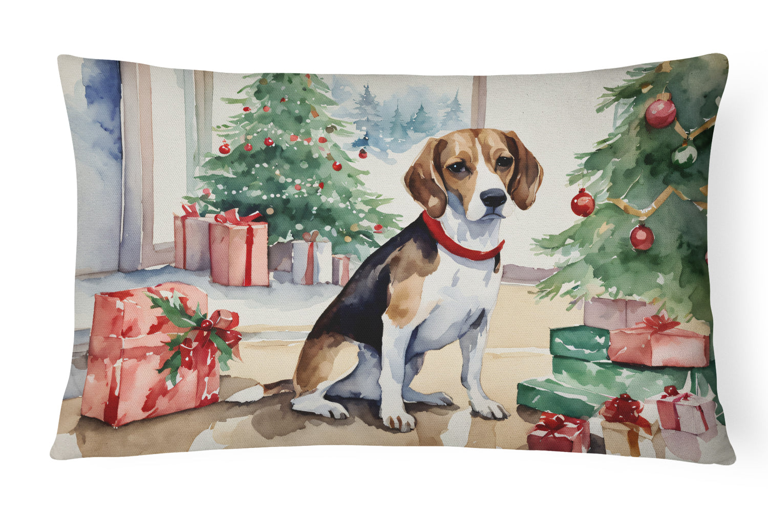 Buy this Beagle Christmas Throw Pillow