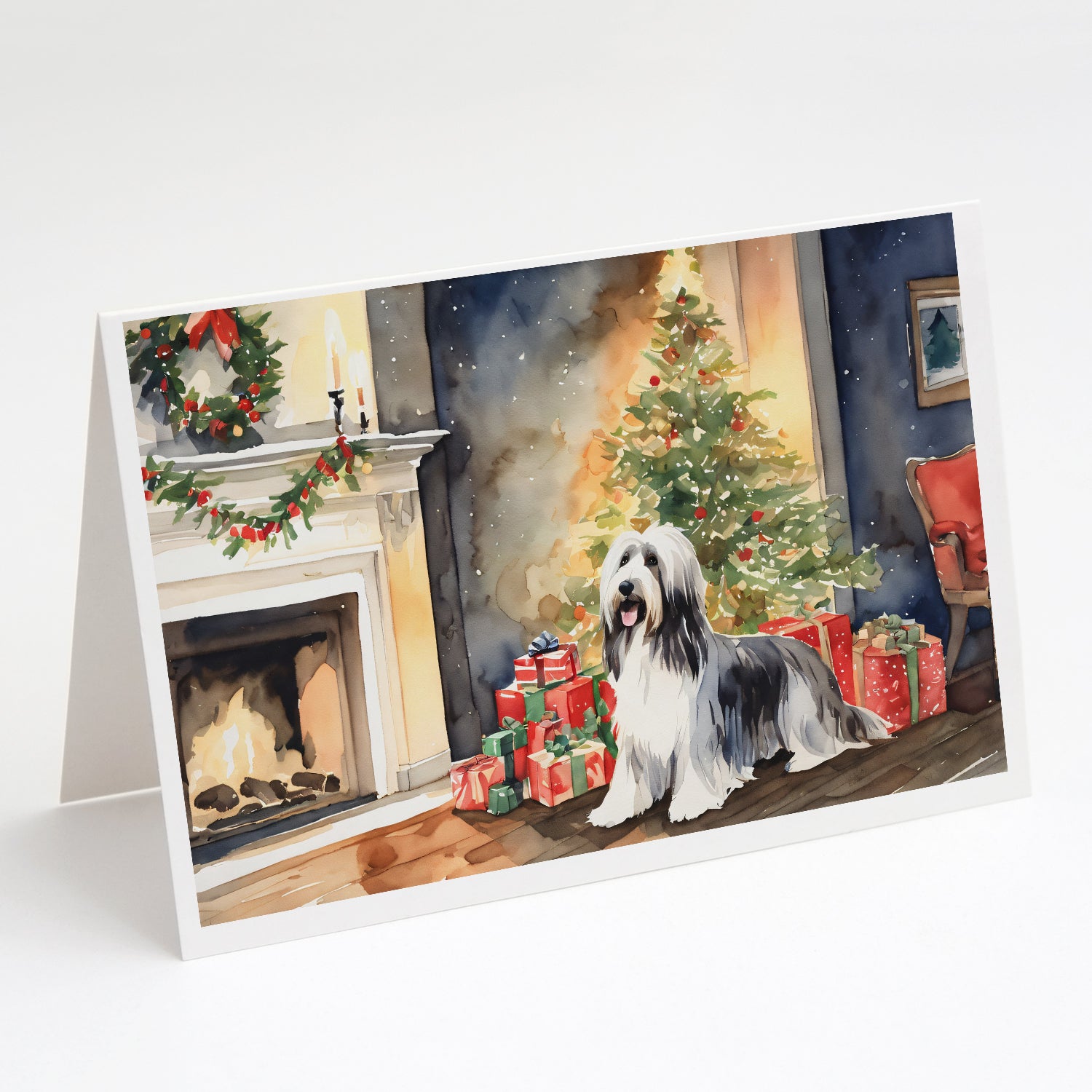 Buy this Bearded Collie Christmas Greeting Cards Pack of 8