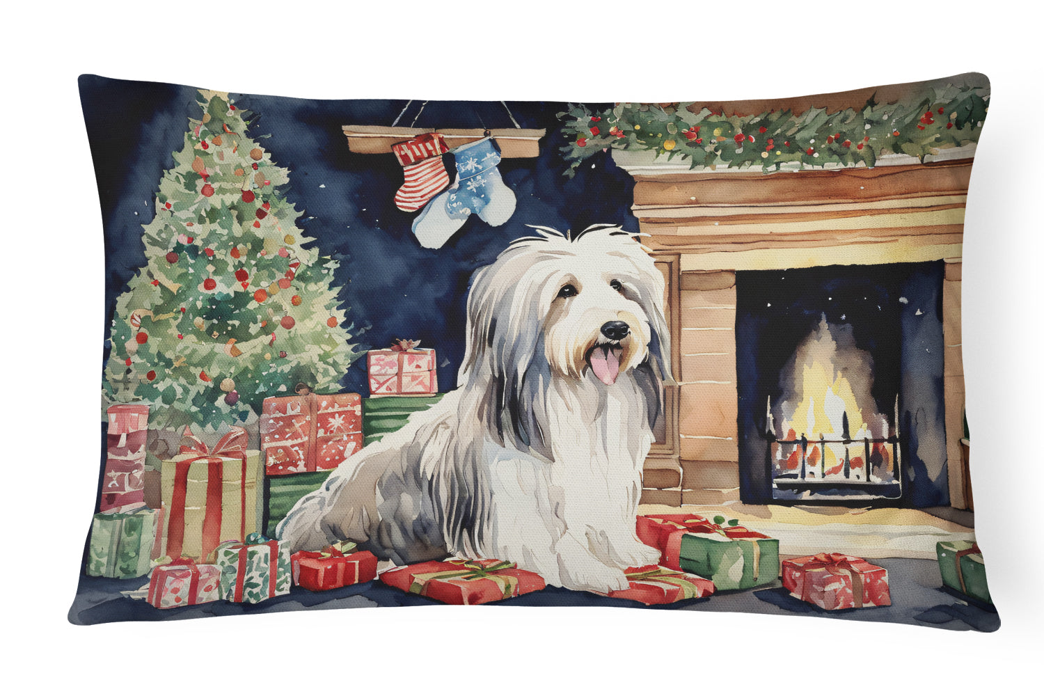 Buy this Bearded Collie Christmas Throw Pillow