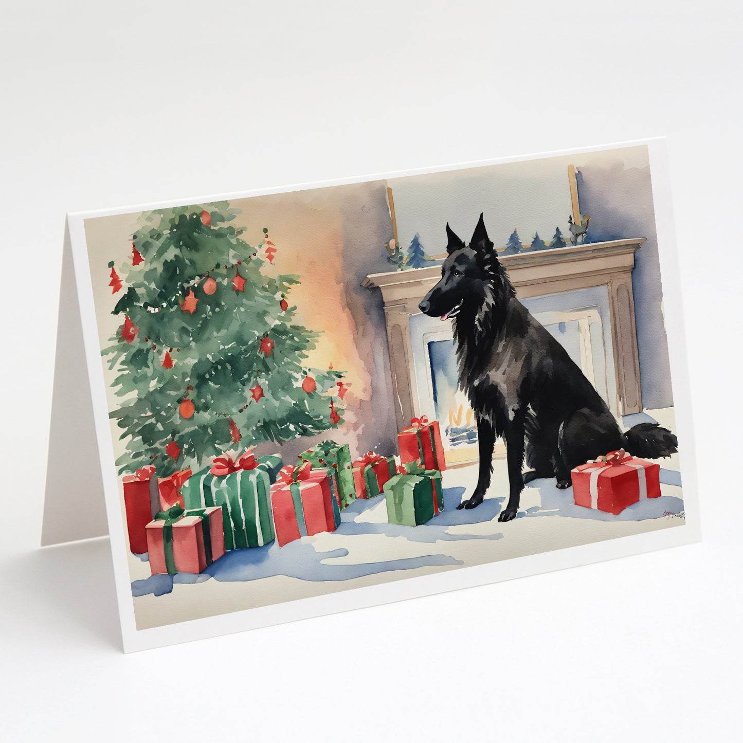 Buy this Belgian Sheepdog Christmas Greeting Cards Pack of 8