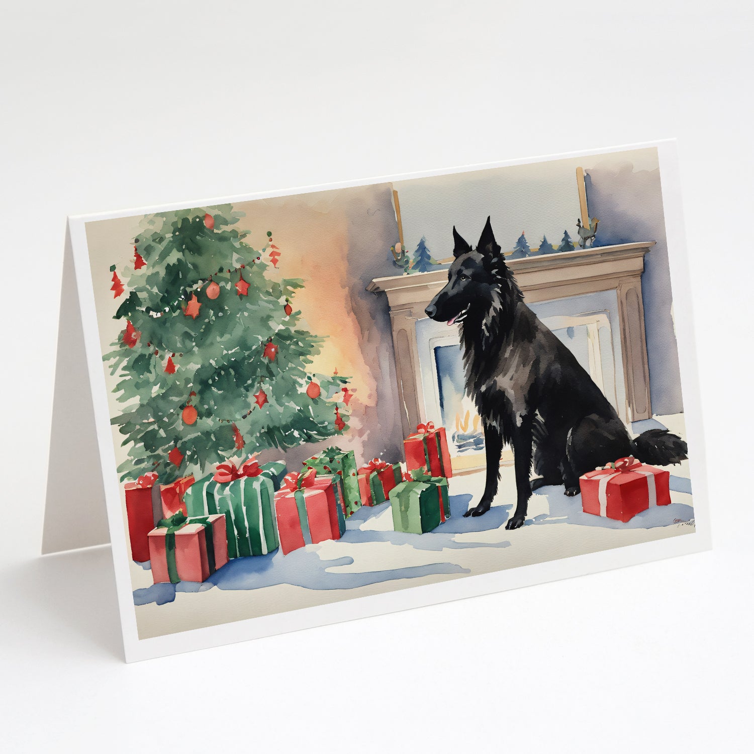 Buy this Belgian Sheepdog Christmas Greeting Cards Pack of 8