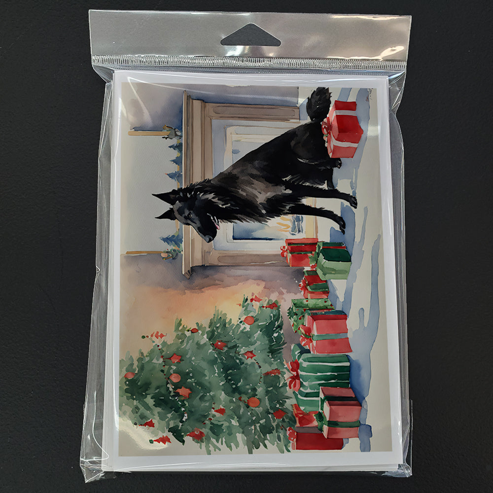 Belgian Sheepdog Christmas Greeting Cards Pack of 8