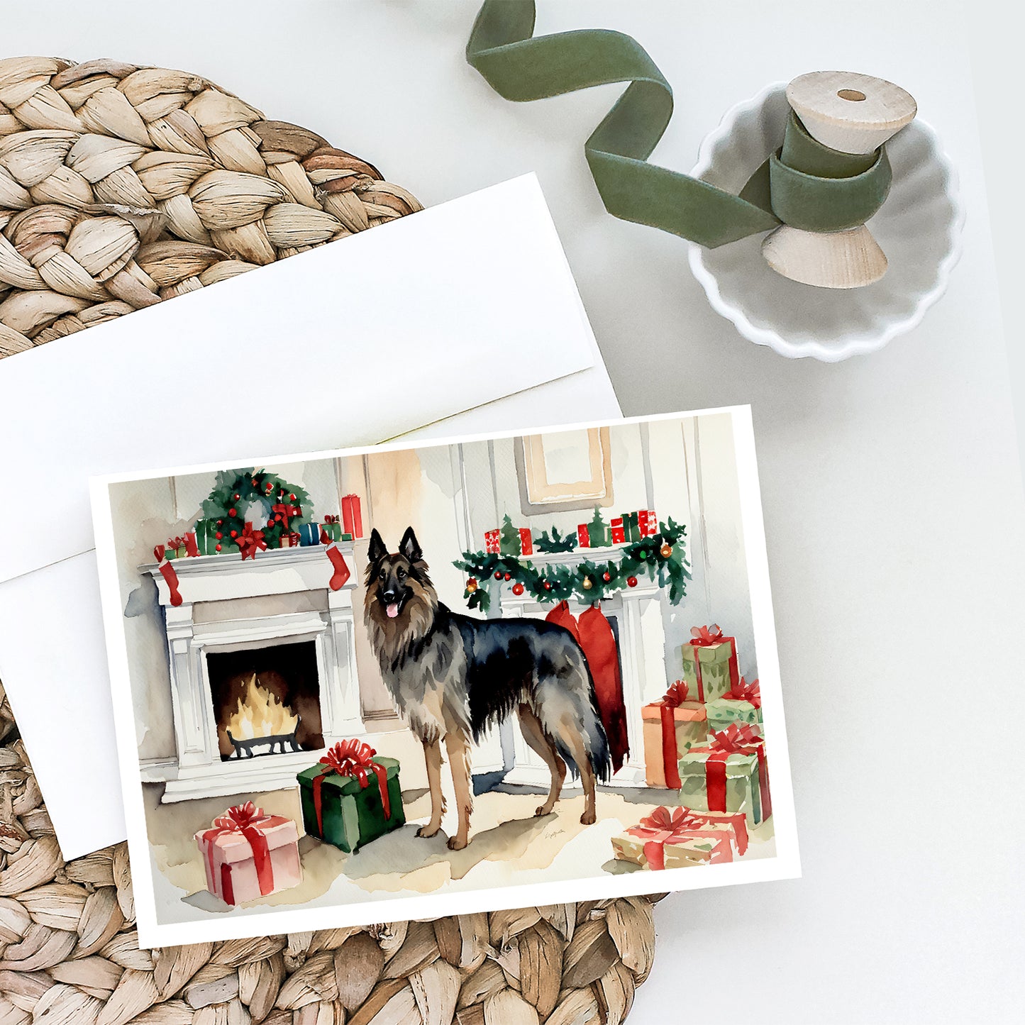 Belgian Tervuren Christmas Greeting Cards Pack of 8