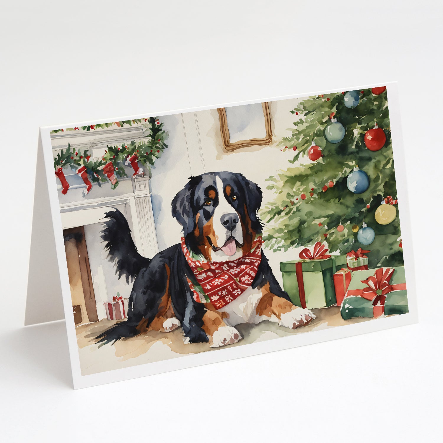 Buy this Bernese Mountain Dog Christmas Greeting Cards Pack of 8