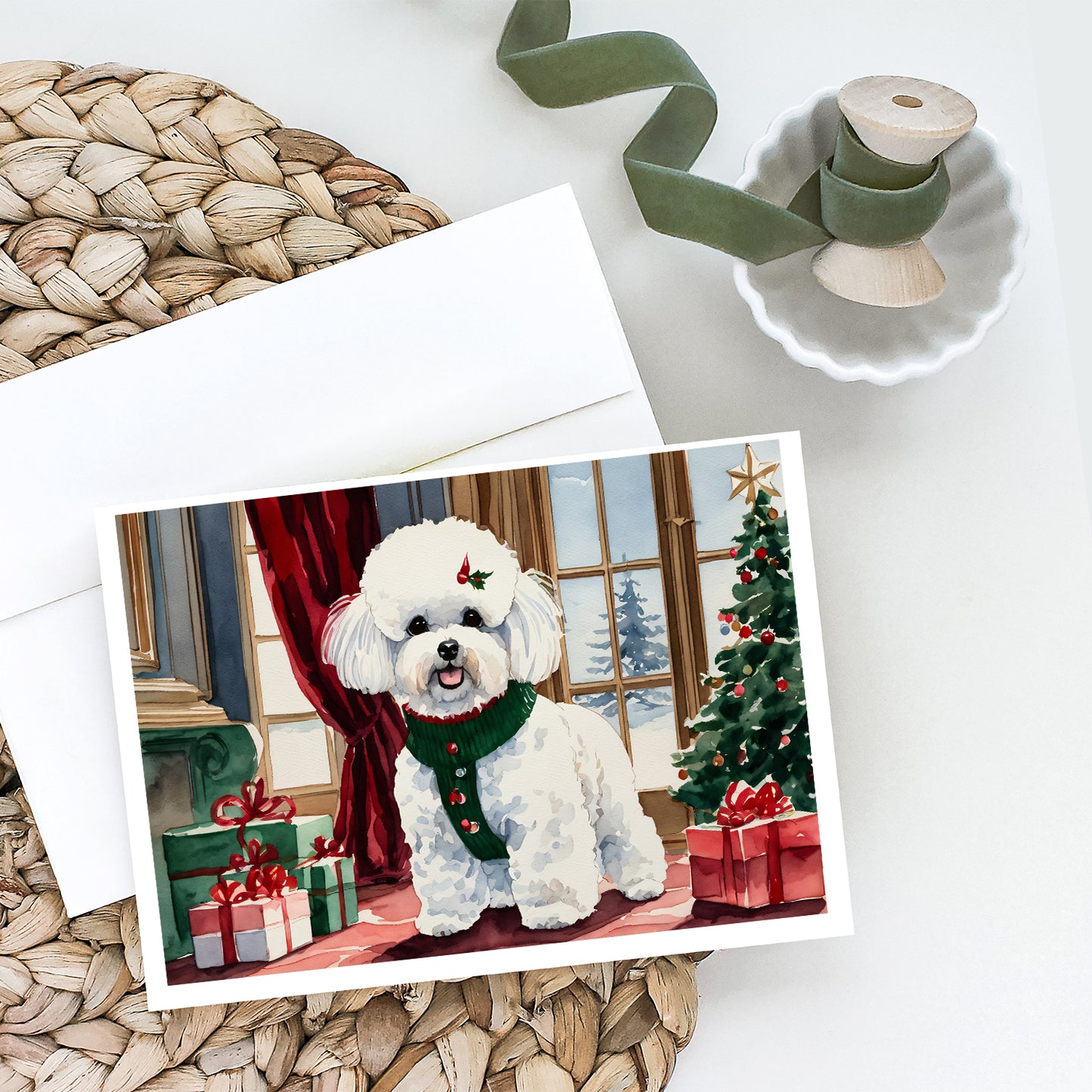 Bichon Frise Christmas Greeting Cards Pack of 8