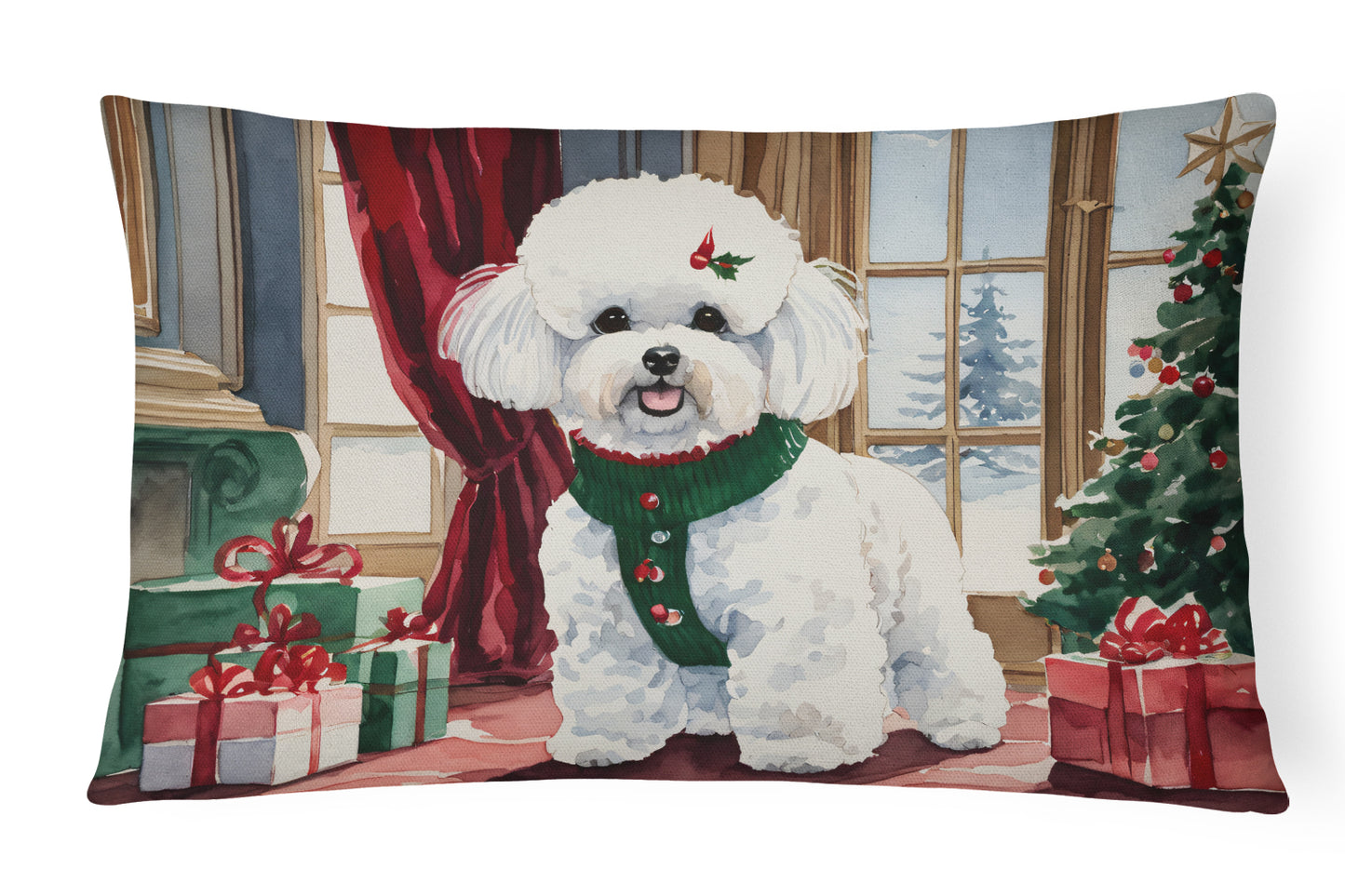 Buy this Bichon Frise Christmas Throw Pillow