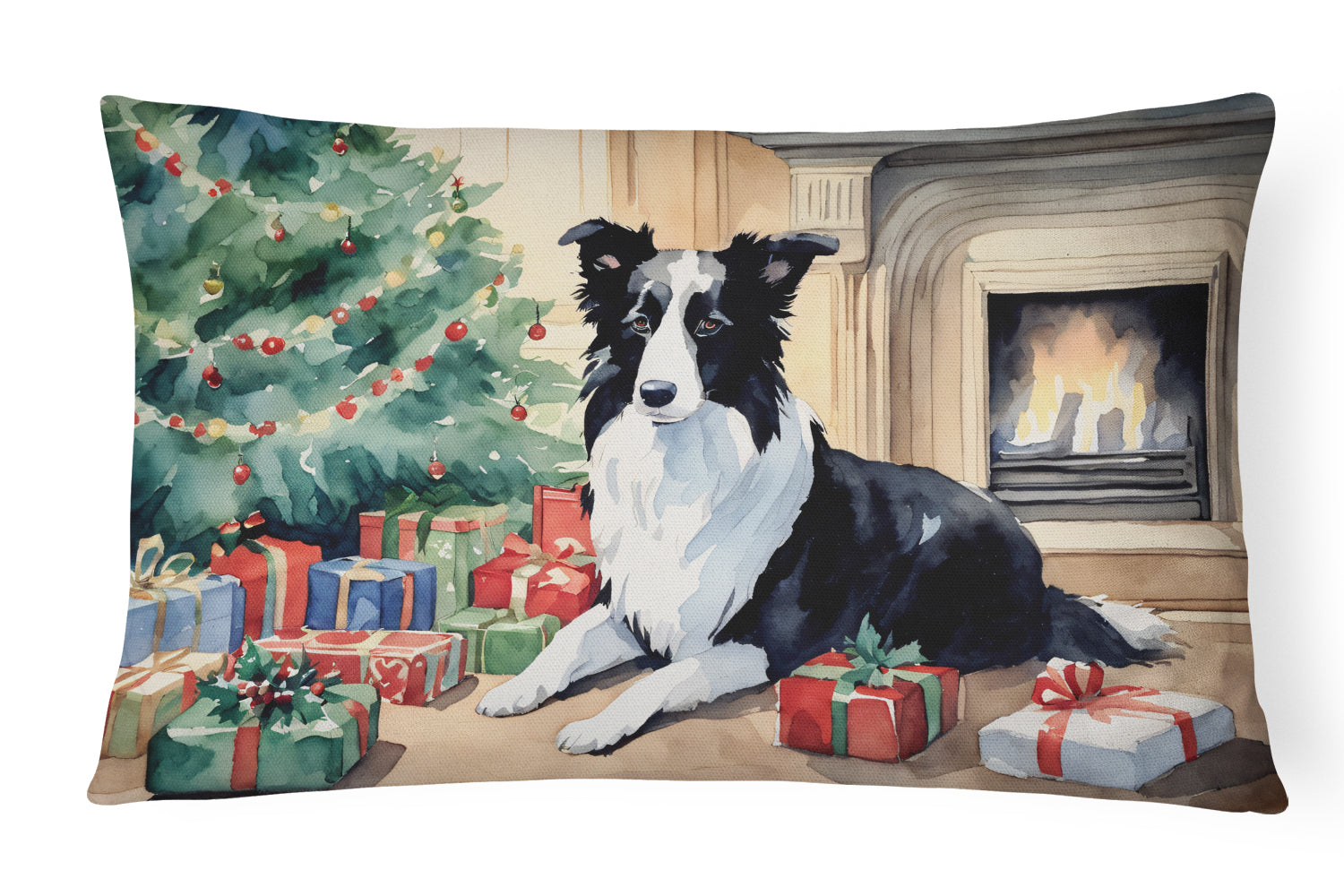 Buy this Border Collie Christmas Throw Pillow