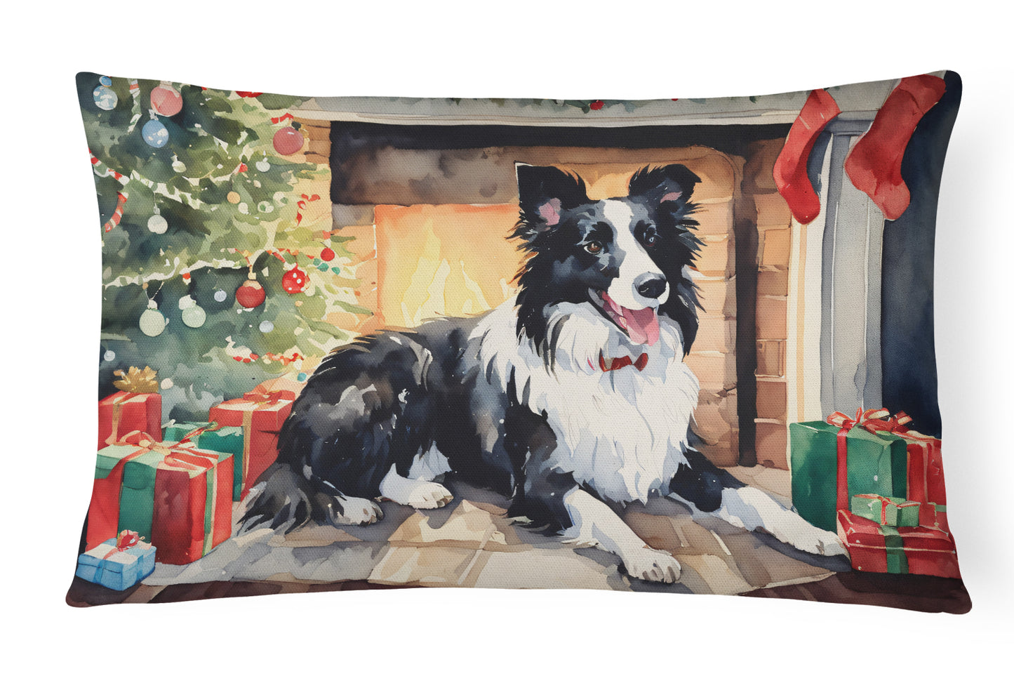 Buy this Border Collie Christmas Throw Pillow