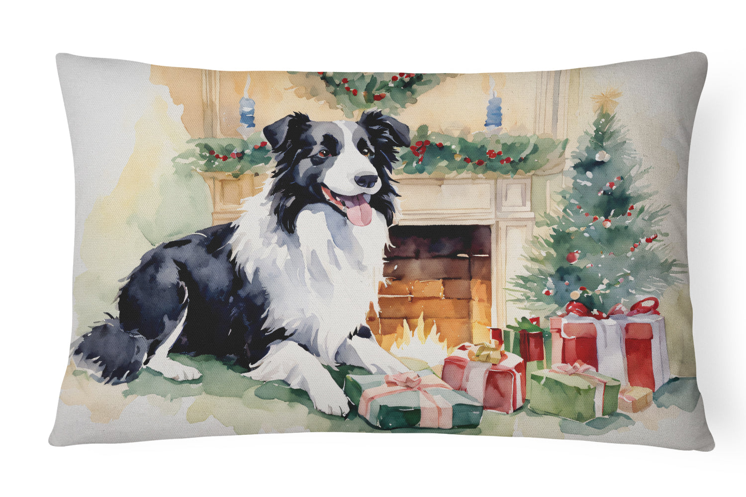 Buy this Border Collie Christmas Throw Pillow