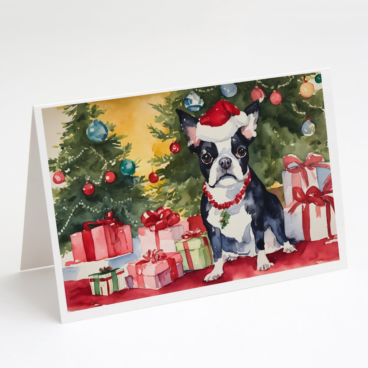 Buy this Boston Terrier Christmas Greeting Cards Pack of 8
