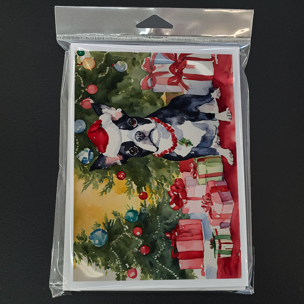 Boston Terrier Christmas Greeting Cards Pack of 8