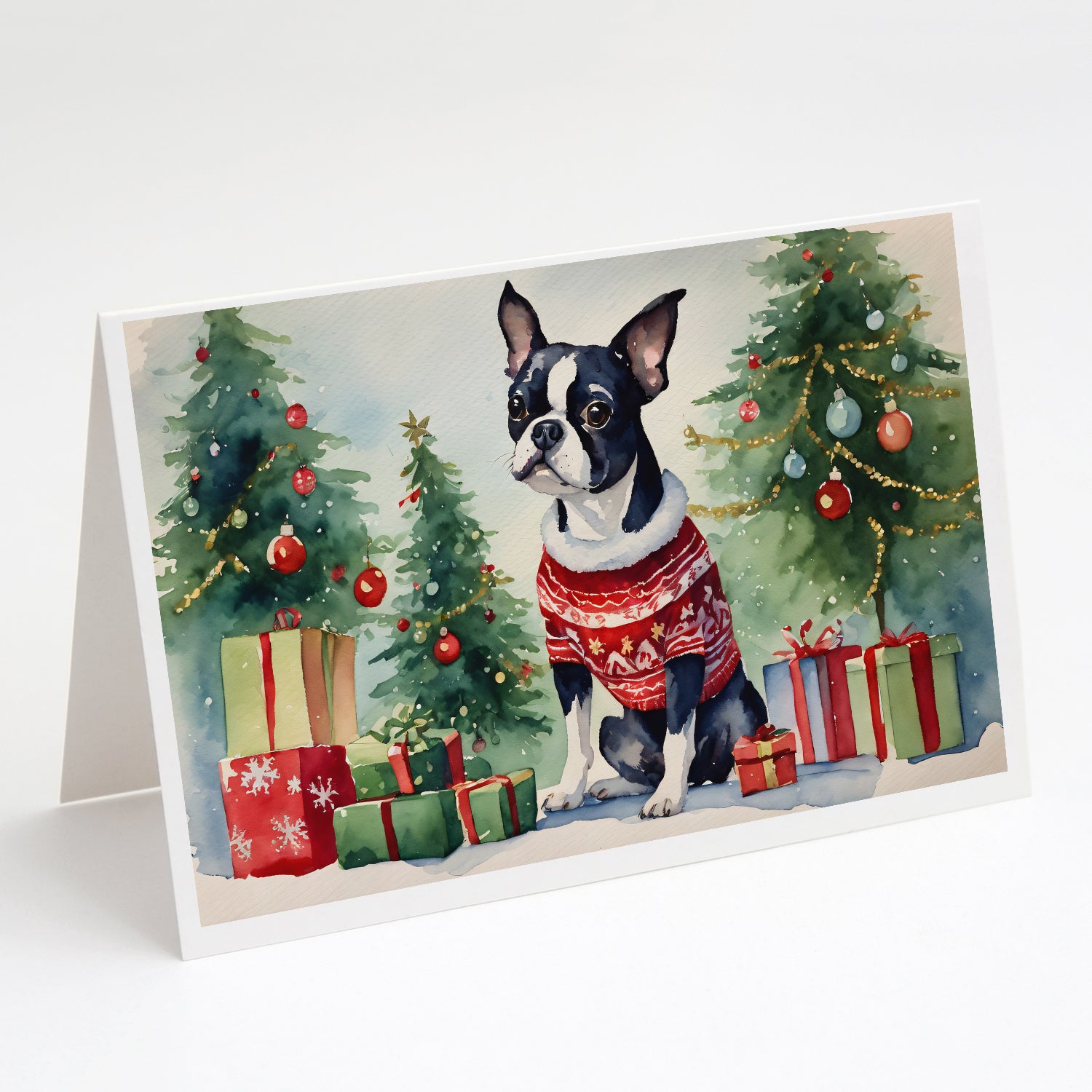 Buy this Boston Terrier Christmas Greeting Cards Pack of 8