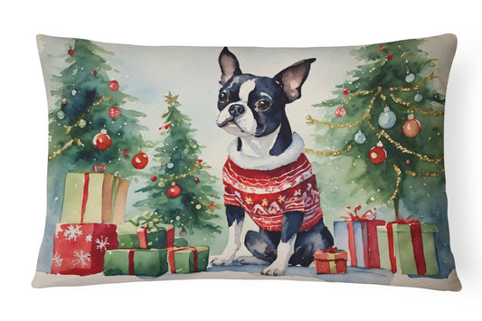 Buy this Boston Terrier Christmas Throw Pillow