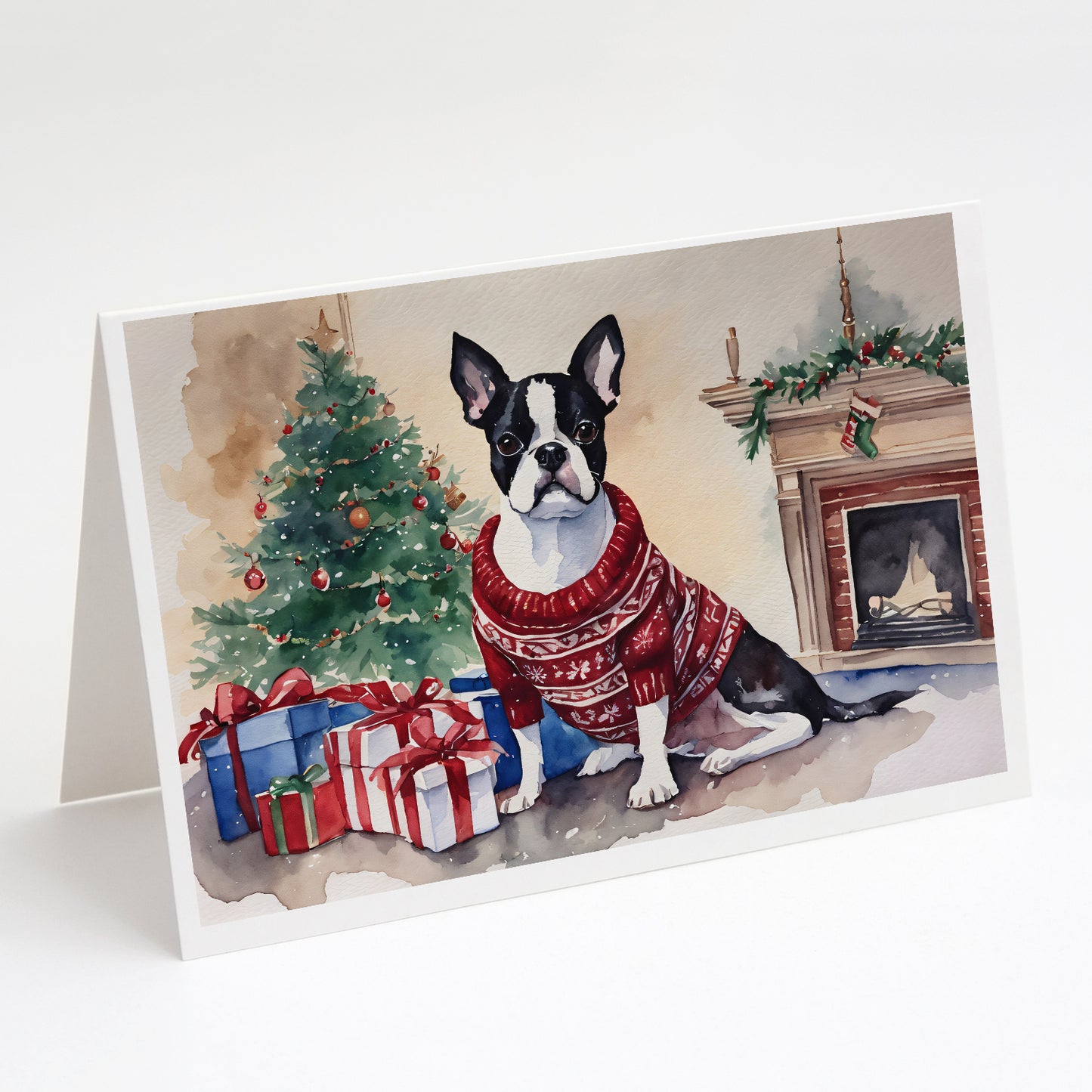 Buy this Boston Terrier Christmas Greeting Cards Pack of 8