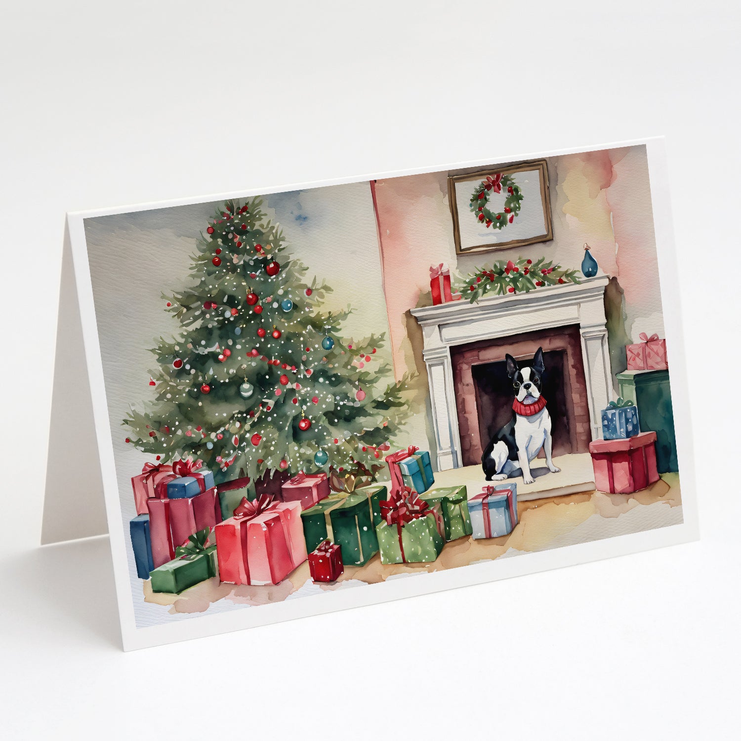 Buy this Boston Terrier Christmas Greeting Cards Pack of 8