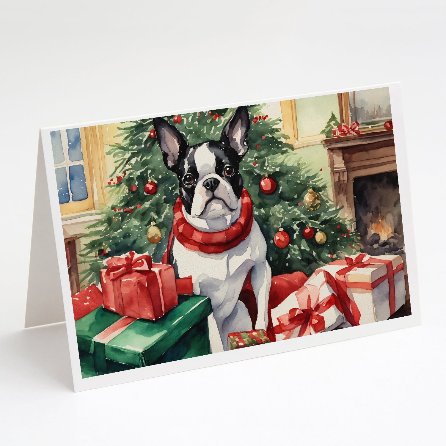 Buy this Boston Terrier Christmas Greeting Cards Pack of 8