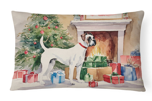 Buy this White Boxer Christmas Throw Pillow