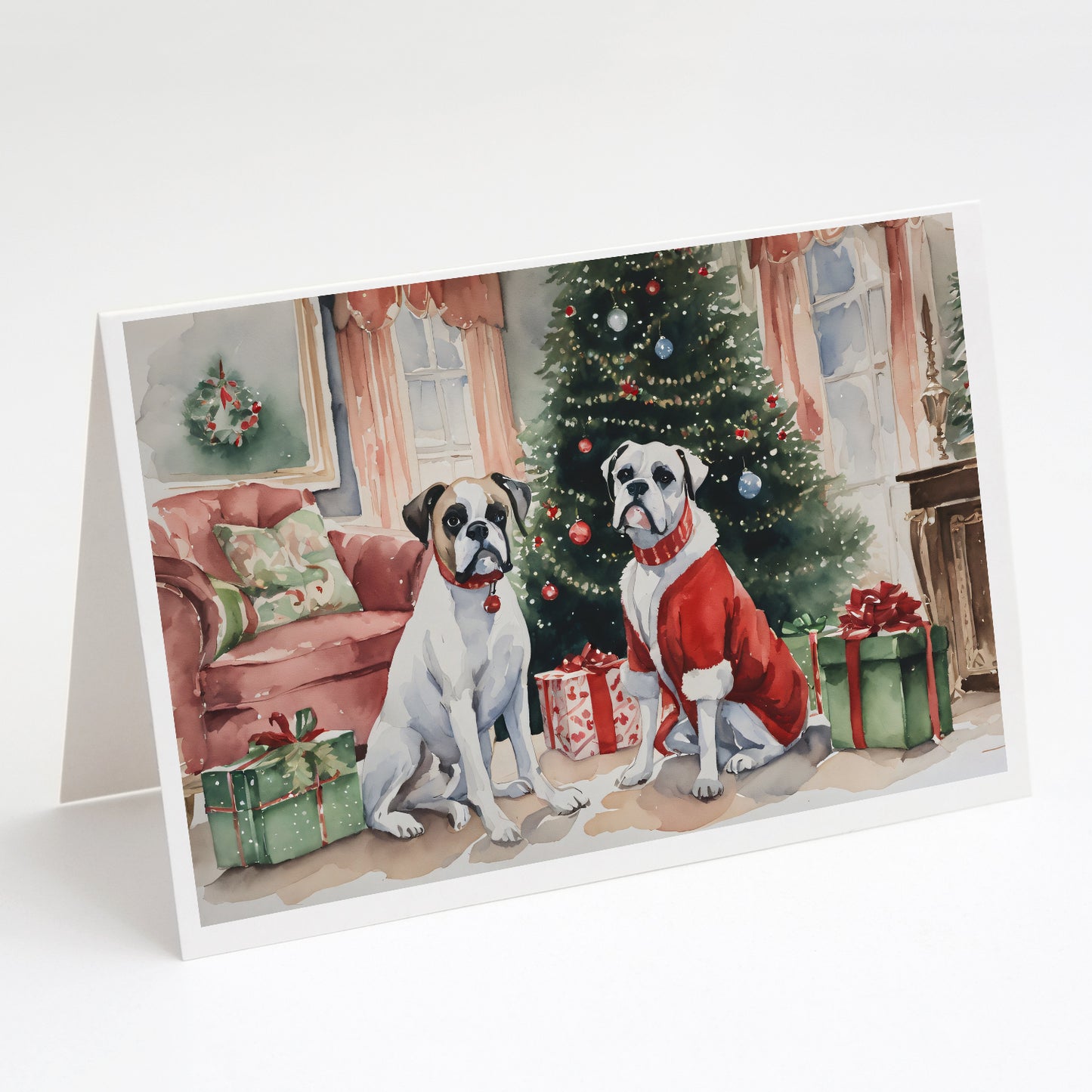 Buy this White Boxer Christmas Greeting Cards Pack of 8