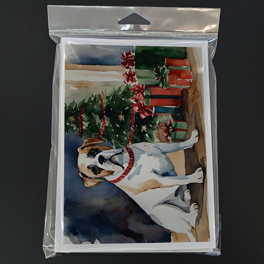 White Boxer Christmas Greeting Cards Pack of 8