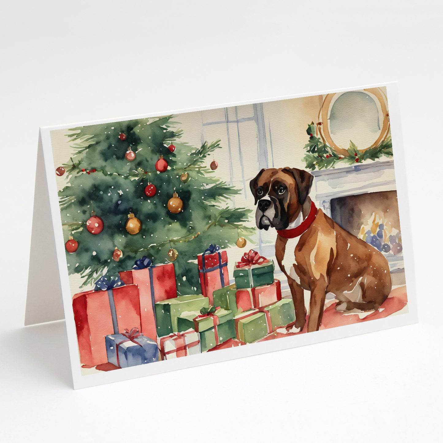 Buy this Fawn Boxer Christmas Greeting Cards Pack of 8