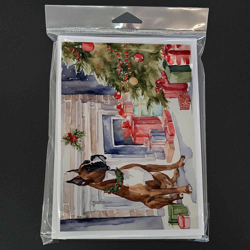 Fawn Boxer Christmas Greeting Cards Pack of 8