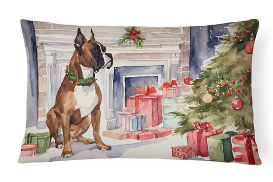 Buy this Fawn Boxer Christmas Throw Pillow