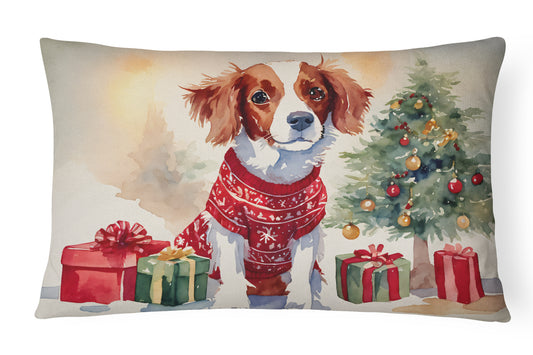 Buy this Brittany Spaniel Christmas Throw Pillow