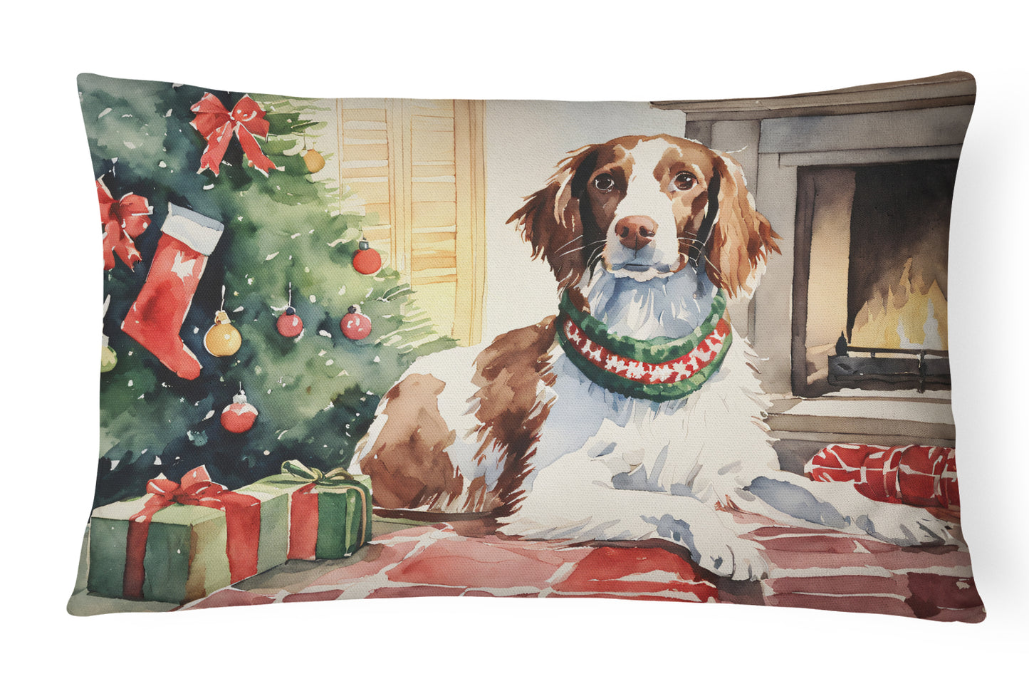 Buy this Brittany Spaniel Christmas Throw Pillow