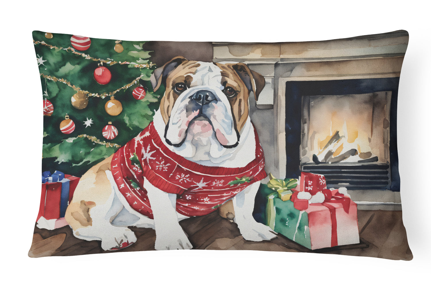 Buy this English Bulldog Christmas Throw Pillow