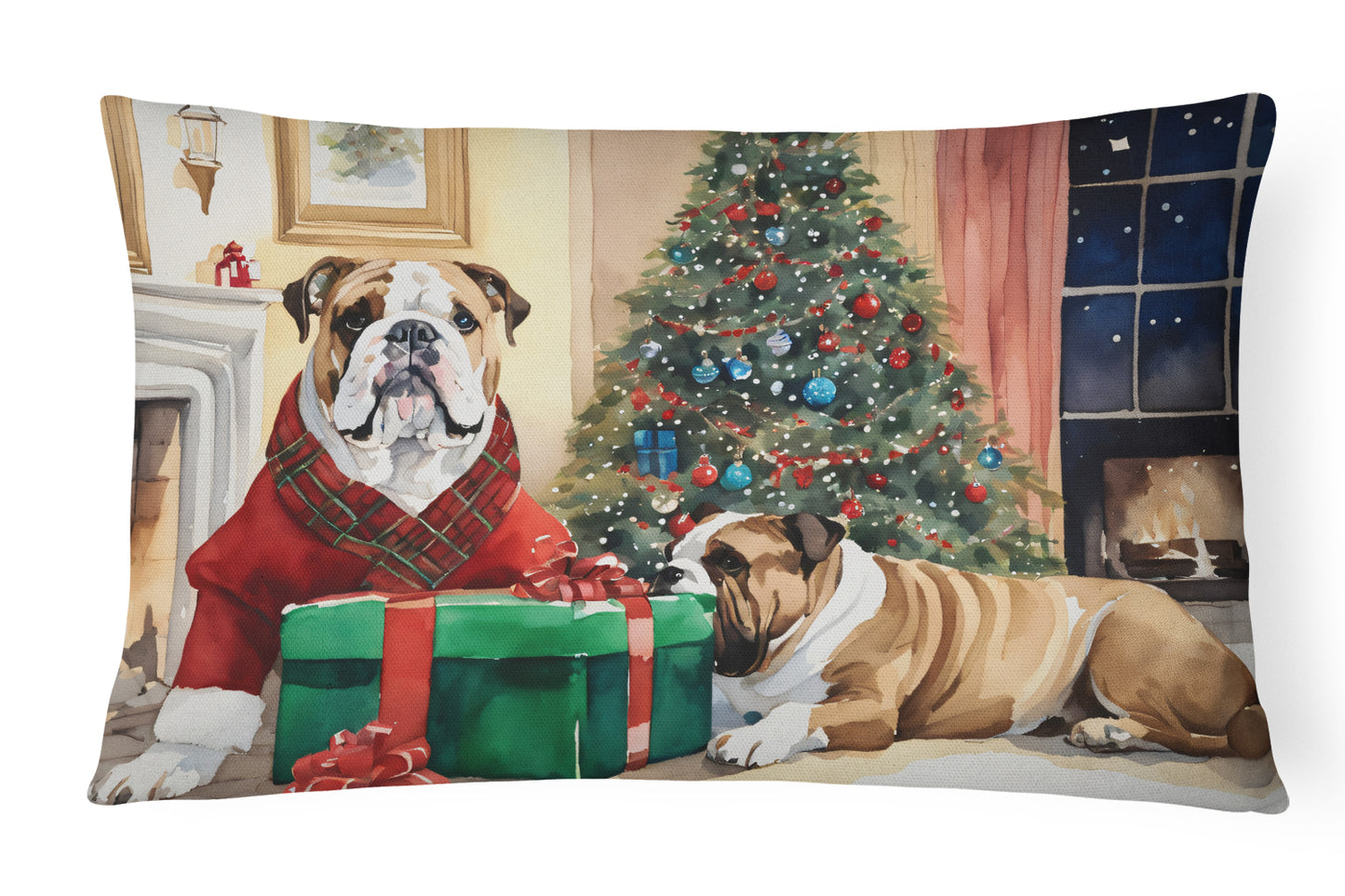 Buy this English Bulldog Christmas Throw Pillow