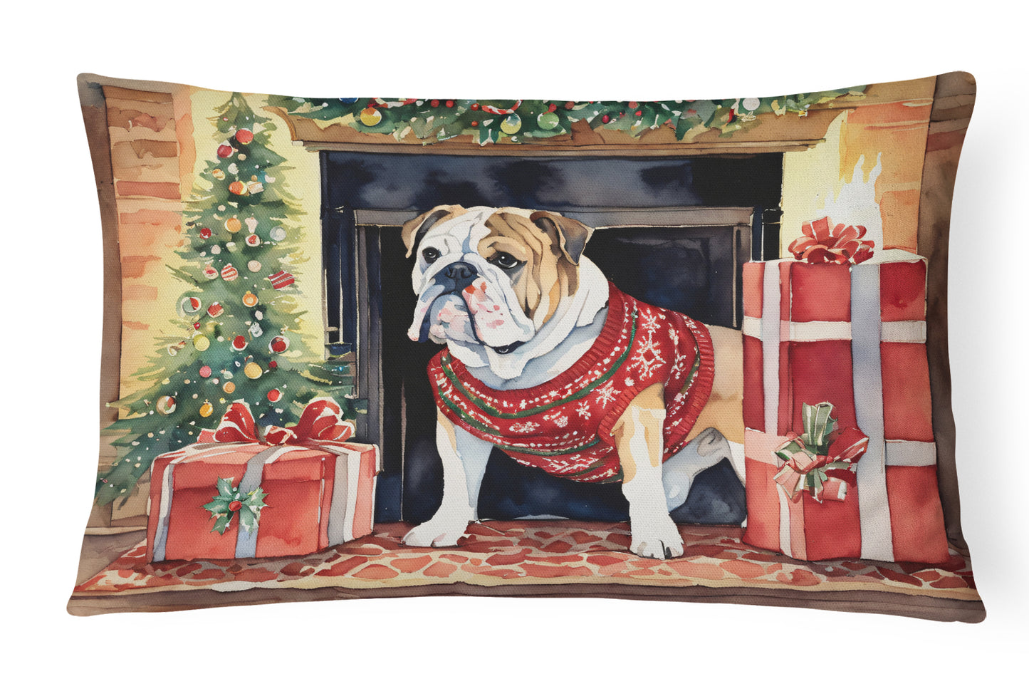 Buy this English Bulldog Christmas Throw Pillow