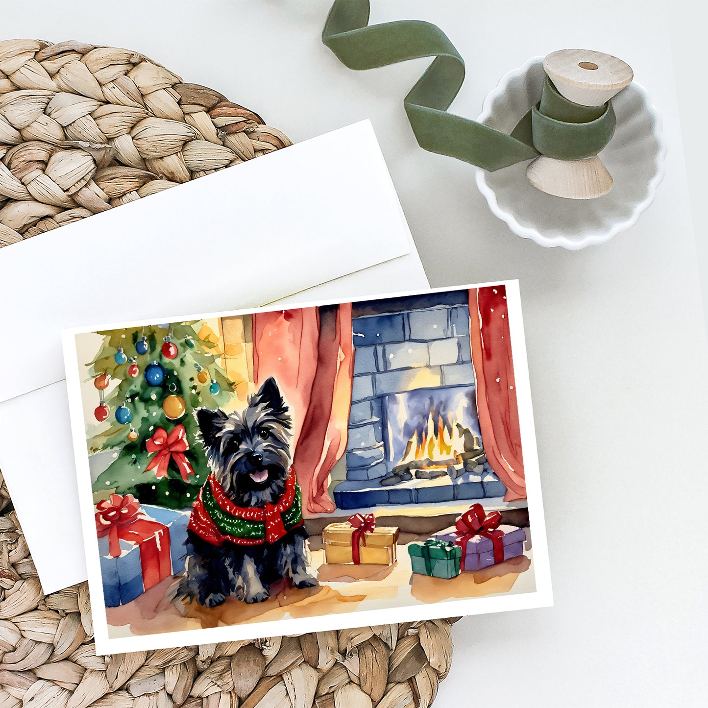 Cairn Terrier Christmas Greeting Cards Pack of 8